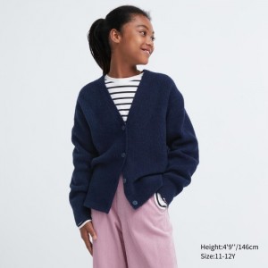 Kardigan Uniqlo Souffle Yarn V-Neck Detske Námornícka Modrá Slovensko | L179855