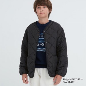 Kardigan Uniqlo Warm Polstrované Washable Detske Čierne Slovensko | U619197