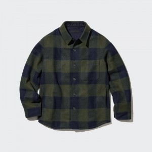 Košeľové Bundy Uniqlo Checked Over Damske Olivovo Zelená Slovensko | U515092