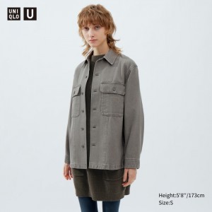 Košeľové Bundy Uniqlo Denim Damske Siva Slovensko | A954796