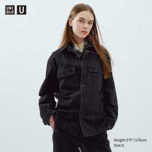 Košeľové Bundy Uniqlo Denim Damske Tmavo Siva Slovensko | O325596