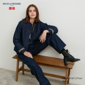 Košeľové Bundy Uniqlo Denim Polstrované Damske Námornícka Modrá Slovensko | D168687