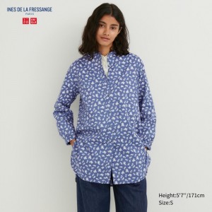 Kosele Uniqlo Bavlnene Silk Long-Sleeve Tunic Damske Modre Slovensko | Q899017