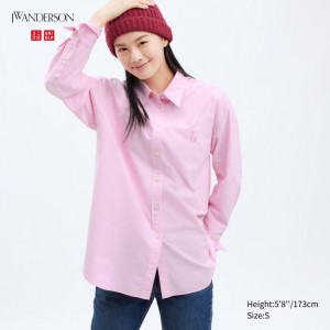Kosele Uniqlo Oxford Long-Sleeve Long Damske Ruzove Slovensko | V072663