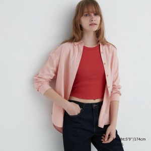 Kosele Uniqlo Soft Brushed Long-Sleeve Damske Ruzove Slovensko | I095953