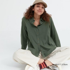 Kosele Uniqlo Soft Brushed Long-Sleeve Damske Zelene Slovensko | N023931