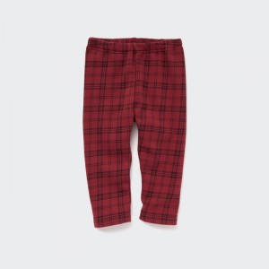 Leginy Uniqlo Fleece (Checked) Pre Babatka Červené Slovensko | L490425