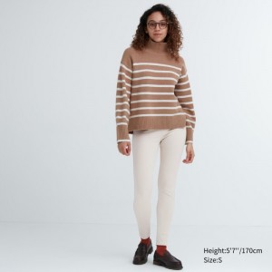 Leginy Uniqlo HEATTECH Ultra Stretch High-Rise Pants Damske Biele Slovensko | T097081