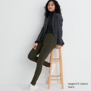 Leginy Uniqlo HEATTECH Ultra Stretch High-Rise Pants Damske Olivovo Zelená Slovensko | K835569