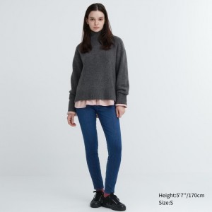Leginy Uniqlo HEATTECH Ultra Stretch High-Rise Denim Pants (2022 Edition) Damske Modre Slovensko | O602145