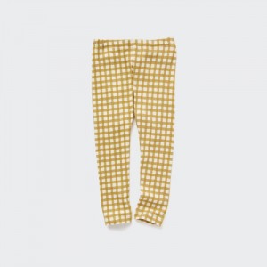 Leginy Uniqlo Rebrovaný Full-Length (Check) Pre Babatka Žlté Slovensko | Q313623