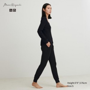 Spoločenské Nohavice Uniqlo HEATTECH Vlna Blend Waffle Damske Čierne Slovensko | Q806394