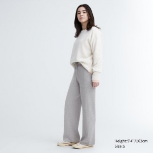 Spoločenské Nohavice Uniqlo Washable Knit Rebrovaný Damske Siva Slovensko | V215948