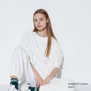 Mikina Uniqlo Crew Neck Long-Sleeve Damske Biele Slovensko | E685731