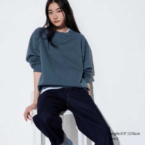Mikina Uniqlo Crew Neck Long-Sleeve Damske Modre Slovensko | M674163