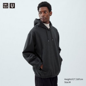 Mikina s Kapucnou Uniqlo Brushed Jersey Long-Sleeve Damske Tmavo Siva Slovensko | D016051