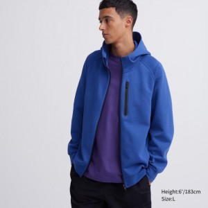Mikina s Kapucnou Uniqlo Dry Stretch Sweat Full-Zip Panske Modre Slovensko | Z186668