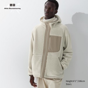 Mikina s Kapucnou Uniqlo Fleece Full-Zip Long-Sleeve Panske Natural Slovensko | P091973