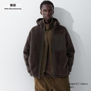 Mikina s Kapucnou Uniqlo Fleece Full-Zip Long-Sleeve Panske Tmavo Hnede Slovensko | Q996935