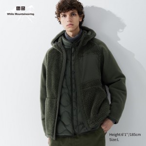Mikina s Kapucnou Uniqlo Fleece Full-Zip Long-Sleeve Panske Tmavo Zelene Slovensko | K170948
