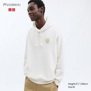 Mikina s Kapucnou Uniqlo Fleece Pullover Long-Sleeve Panske Biele Slovensko | X995188