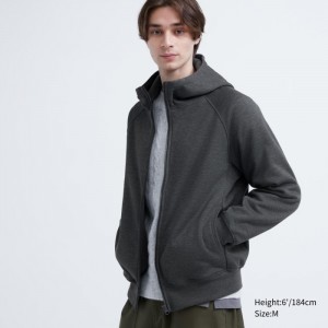 Mikina s Kapucnou Uniqlo HEATTECH Pile-Podsite Sweat Full-Zip Panske Tmavo Siva Slovensko | B426020