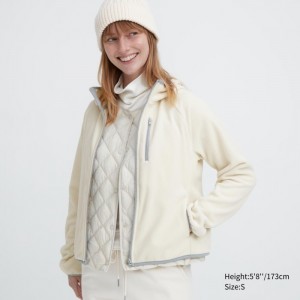 Mikina s Kapucnou Uniqlo Light Fleece Full-Zip Damske Biele Slovensko | S362971