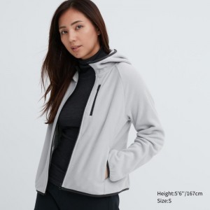 Mikina s Kapucnou Uniqlo Light Fleece Full-Zip Damske Svetlo Siva Slovensko | X271072