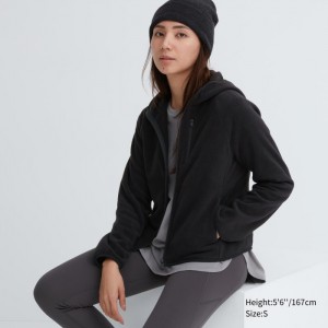 Mikina s Kapucnou Uniqlo Light Fleece Full-Zip Damske Čierne Slovensko | I941145