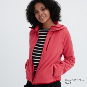 Mikina s Kapucnou Uniqlo Light Fleece Full-Zip Damske Červené Slovensko | N290091