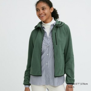 Mikina s Kapucnou Uniqlo Light Fleece Full-Zip Damske Zelene Slovensko | W106787