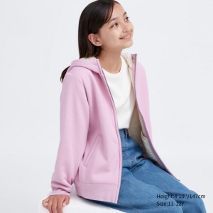 Mikina s Kapucnou Uniqlo Pile-Podsite Sweat Full-Zip Detske Ruzove Slovensko | T849946