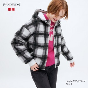 Mikina s Kapucnou Uniqlo Pile Podsite Fleece Printed Full-Zip Damske Siva Slovensko | U384674