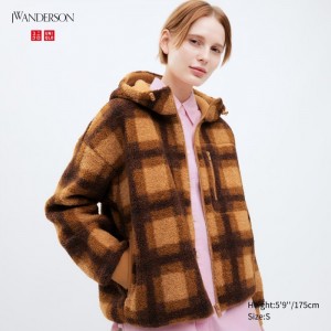 Mikina s Kapucnou Uniqlo Pile Podsite Fleece Printed Full-Zip Damske Béžové Slovensko | K903649