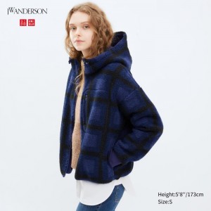 Mikina s Kapucnou Uniqlo Pile Podsite Fleece Printed Full-Zip Damske Námornícka Modrá Slovensko | O592690