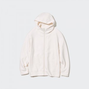Mikina s Kapucnou Uniqlo Stretch Dry Sweat Long-Sleeve Full-Zip Panske Biele Slovensko | W418603