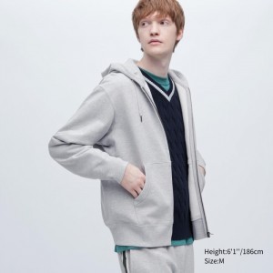 Mikina s Kapucnou Uniqlo Sweat Full-Zip Long-Sleeve (2022 Edition) Panske Siva Slovensko | H460368