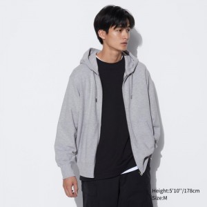 Mikina s Kapucnou Uniqlo Sweat Full-Zip Long-Sleeve Panske Siva Slovensko | U752753