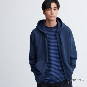 Mikina s Kapucnou Uniqlo Sweat Full-Zip Long-Sleeve Panske Modre Slovensko | P270565
