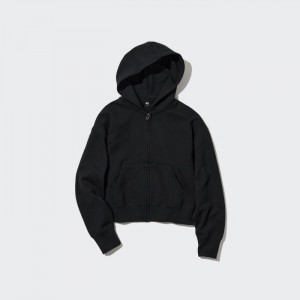 Mikina s Kapucnou Uniqlo Sweat Full-Zip Long-Sleeve Damske Čierne Slovensko | L824885