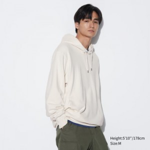 Mikina s Kapucnou Uniqlo Sweat Pullover Panske Biele Slovensko | F199502