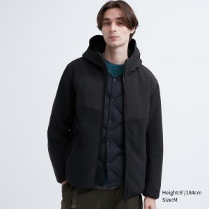 Mikina s Kapucnou Uniqlo Windproof Outer Fleece Full-Zip (Color Block) Panske Čierne Slovensko | J108908