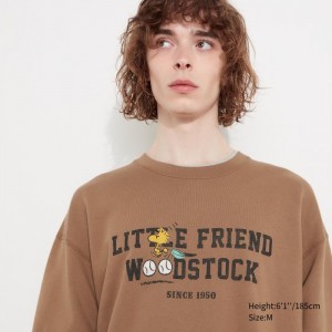 Mikiny Uniqlo PEANUTS Charlie Brown's Baseball Team Long-Sleeve Panske Hnede Slovensko | A902743