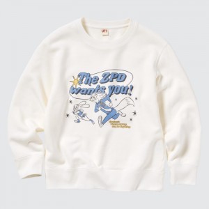 Mikiny Uniqlo Sweat Long-Sleeve Detske Biele Slovensko | Z322772