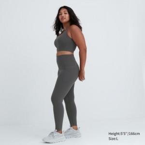 Nohavice Uniqlo AIRism UV Protection Pocketed Soft Leggings Damske Siva Slovensko | R857726