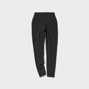 Nohavice Uniqlo AIRism UV Protection Pocketed Soft Leggings Damske Čierne Slovensko | T644742