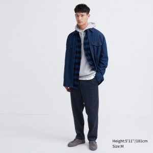 Nohavice Uniqlo Bavlnene Relaxed Ankle Damske Námornícka Modrá Slovensko | W425695