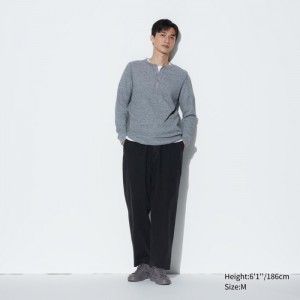 Nohavice Uniqlo Bavlnene Relaxed Ankle (Denim) Panske Siva Slovensko | D340173