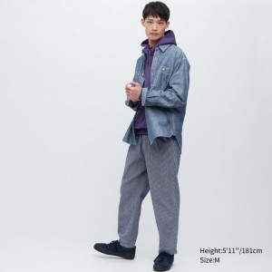 Nohavice Uniqlo Bavlnene Relaxed Ankle (Hickory) Damske Modre Slovensko | U382633