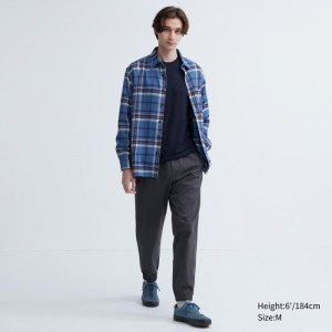 Nohavice Uniqlo Bavlnene Relaxed Jogger Panske Tmavo Siva Slovensko | J764654